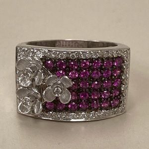 18k ring with ruby and diamond 8-1/4